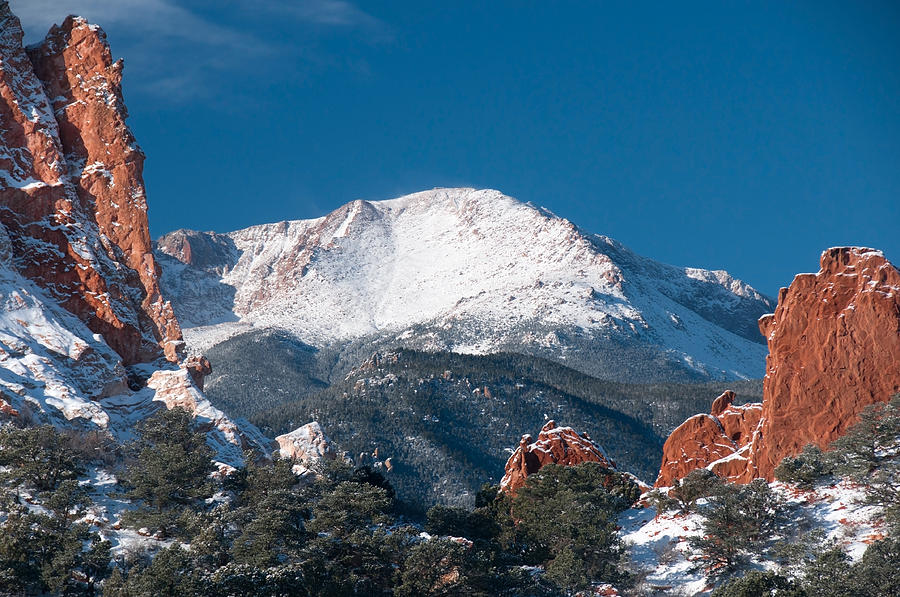 Snowy Pikes Peak Photograph by John Hoffman