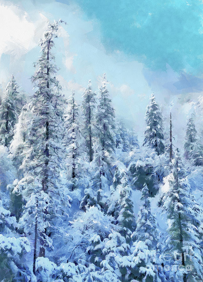 Snowy Pines at Yosemite  Painting by Anne Kitzman