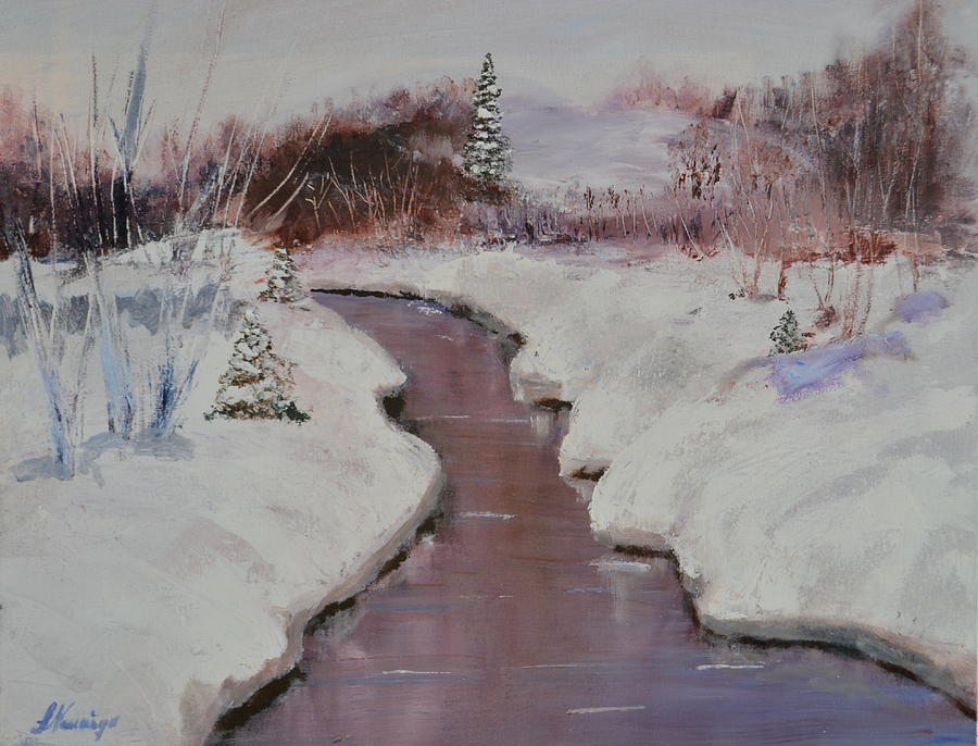 snowy river painting