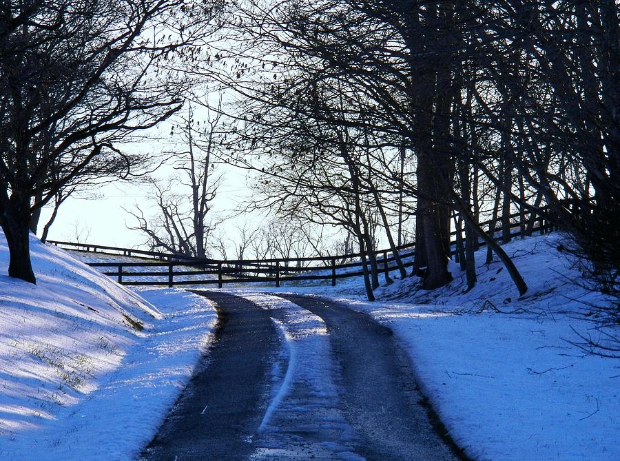Winter Photograph - Snowy Road by Joyce Kimble Smith