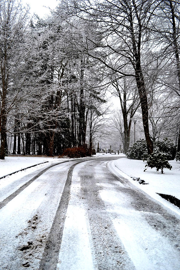 Snowy road to Cemetery Photograph by Nina-Rosa Dudy