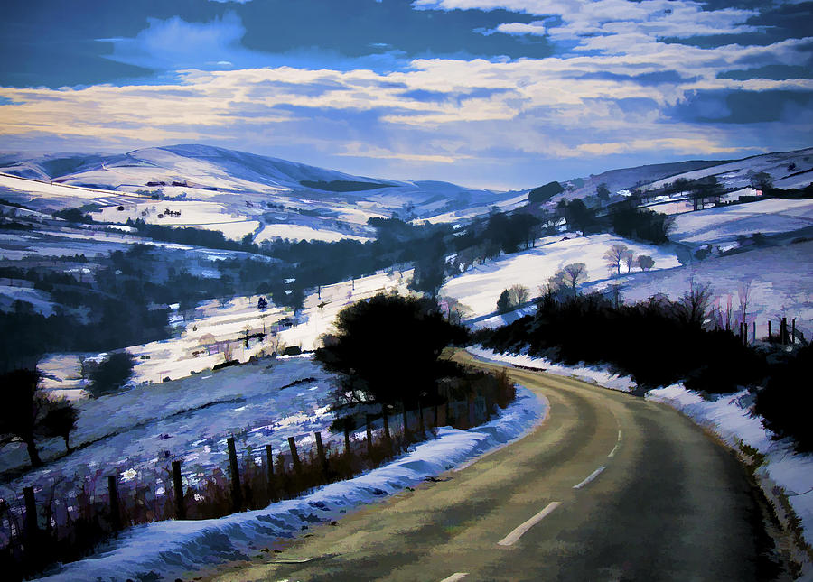 Winter Photograph - Snowy scene and rural road by Neil Alexander Photography