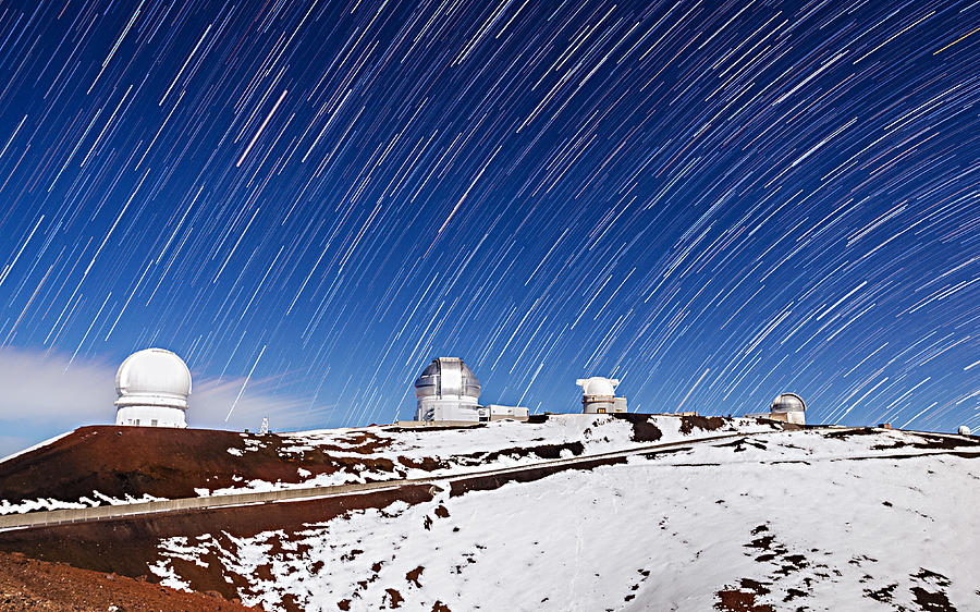 Snowy Star Trails Photograph by Jason Chu