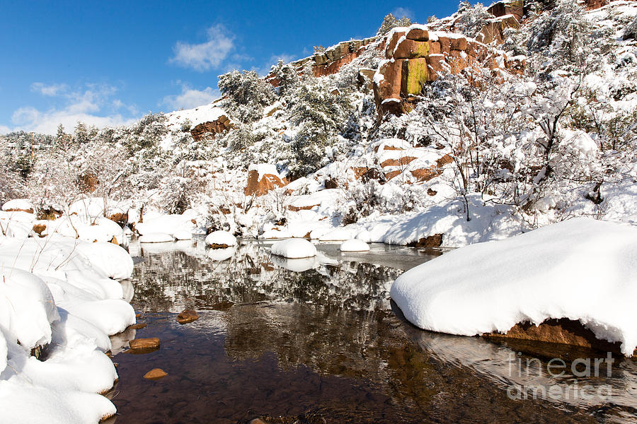 Winter Photograph - Snowy Stream by Nicholas  Pappagallo Jr