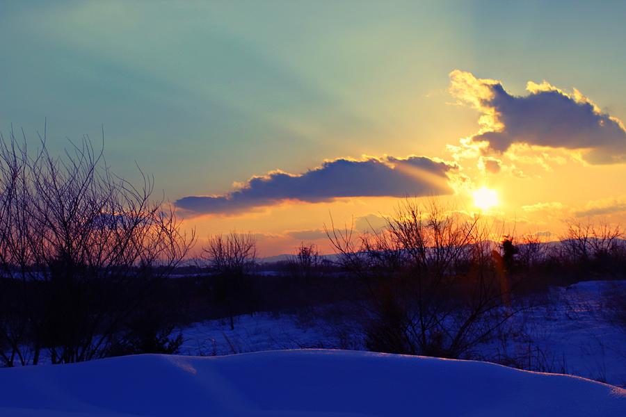 Snowy Sunset Photograph by Candice Trimble - Fine Art America