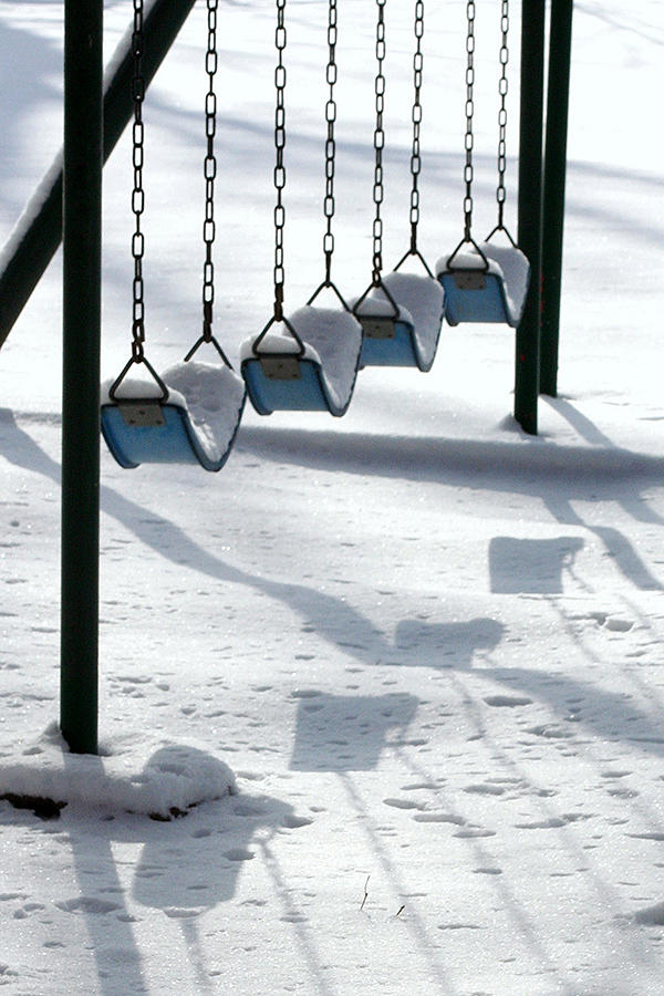 Winter Photograph - Snowy Swing by Laurel Gillespie