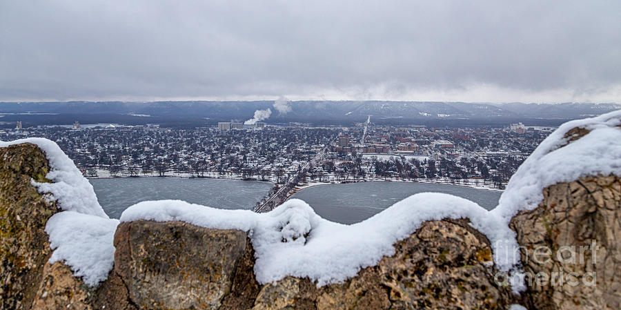 Snowy View from Garvin Heights Winona Photograph by Kari Yearous