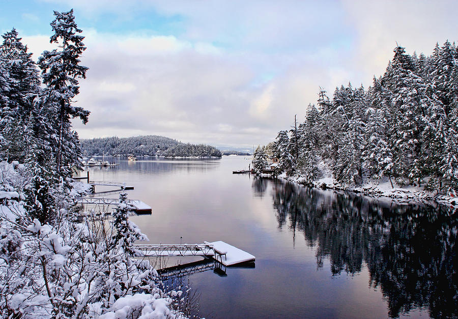 Snowy Winter Landscape on the Coast Photograph by Peggy Collins