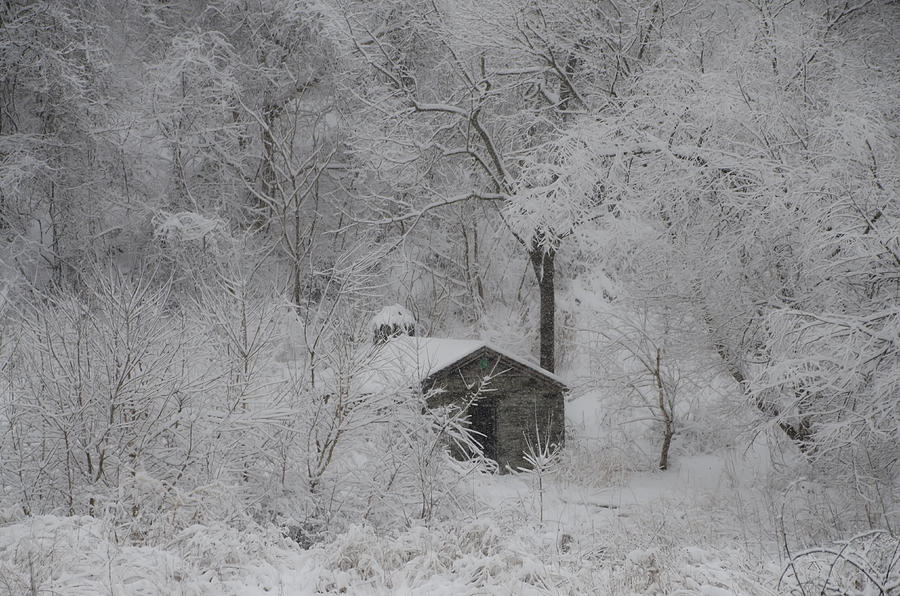 Philadelphia Photograph - Snowy Wises Mill Springhouse by Bill Cannon