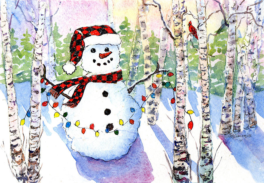 Snowy Wishes Painting by Mary Giacomini