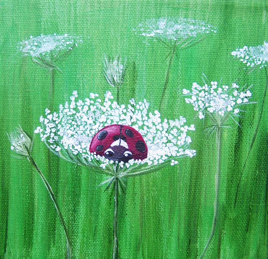 Ladybug Painting - Snug As A Bug by Tracie Davis