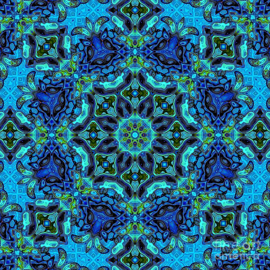 Green Digital Art - So Blue 35 - Mandala by Aimelle Ml