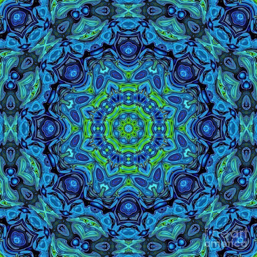 Blue Digital Art - So Blue - 43 - Mandala by Aimelle Ml
