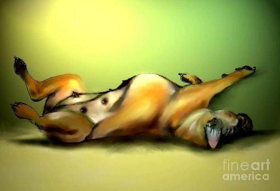 Dog Digital Art - So I Am A dog I Sleep by Adele Pfenninger