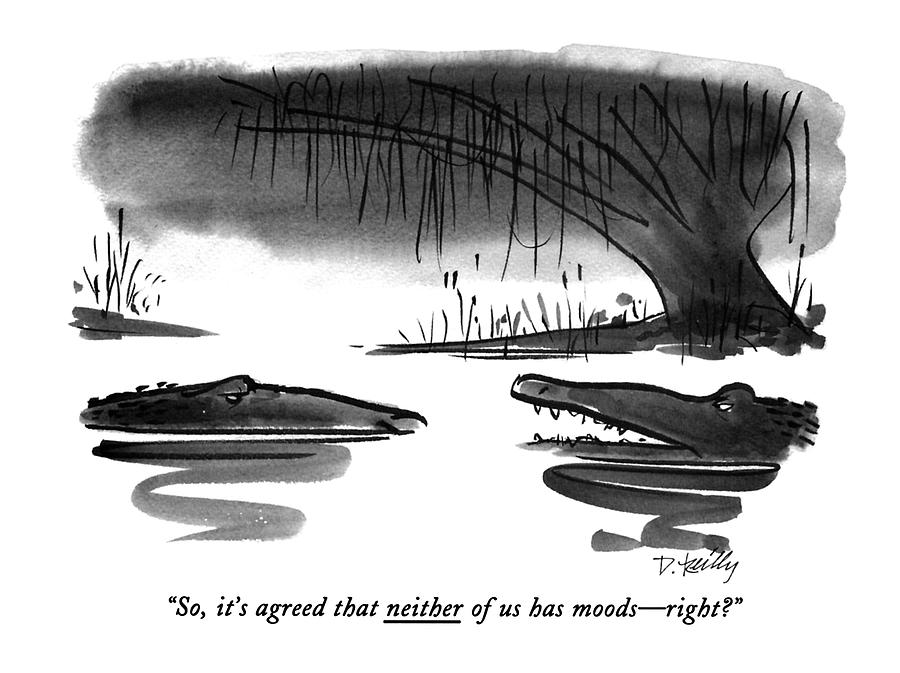 So, Its Agreed That Neither Of Us Has Moods - Drawing by Donald Reilly