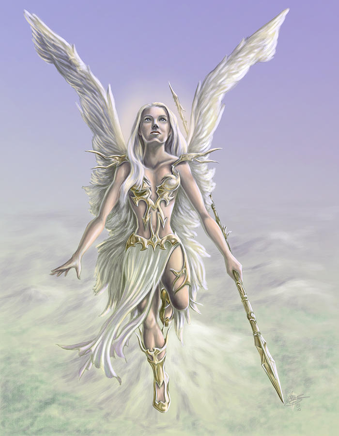Fantasy Digital Art - Soaring Angel by Rob Carlos
