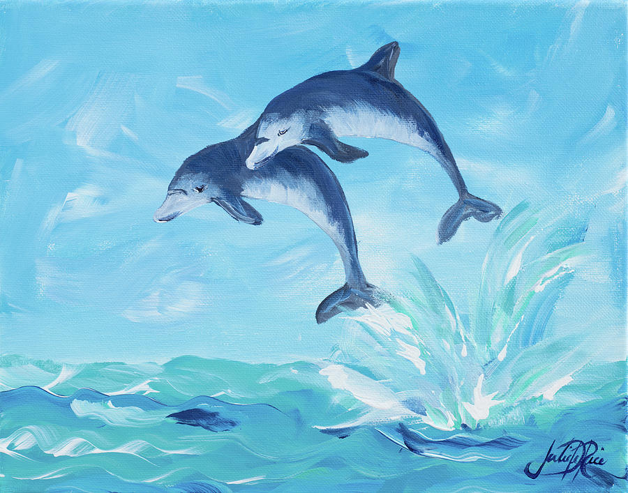 Soaring Dolphins I Digital Art by Julie Derice - Fine Art America