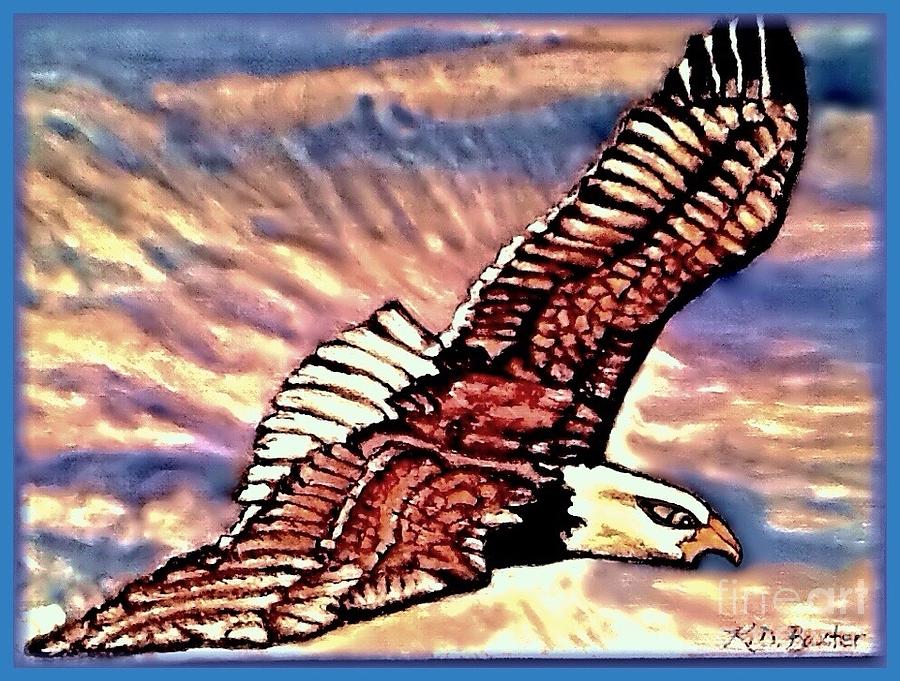 Soaring on the Wings of Prayer Enhanced  Painting by Kimberlee Baxter