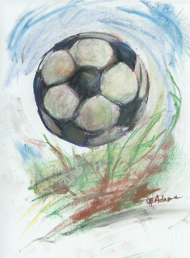 Soccer Ball Pastel by Cheryl Emerson Adams