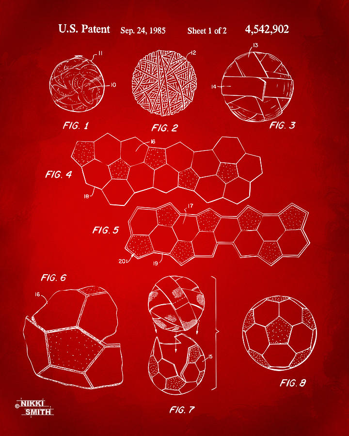 Soccer Digital Art - Soccer Ball Construction Artwork - Red by Nikki Marie Smith