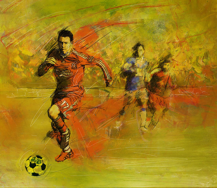 Calgary Flames Painting - Soccer  by Corporate Art Task Force