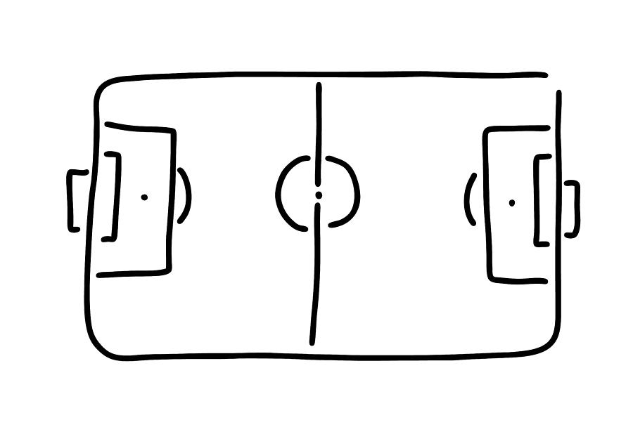 Soccer Football Field Drawing By Lineamentum