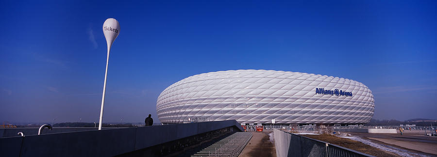 Munich Movie Photograph - Soccer Stadium In A City, Allianz by Panoramic Images