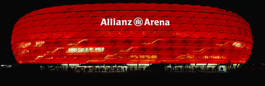Soccer Stadium Lit Up At Night, Allianz Photograph by Panoramic Images Soccer Stadium Lit Up At Night, Allianz Photograph by Panoramic Images