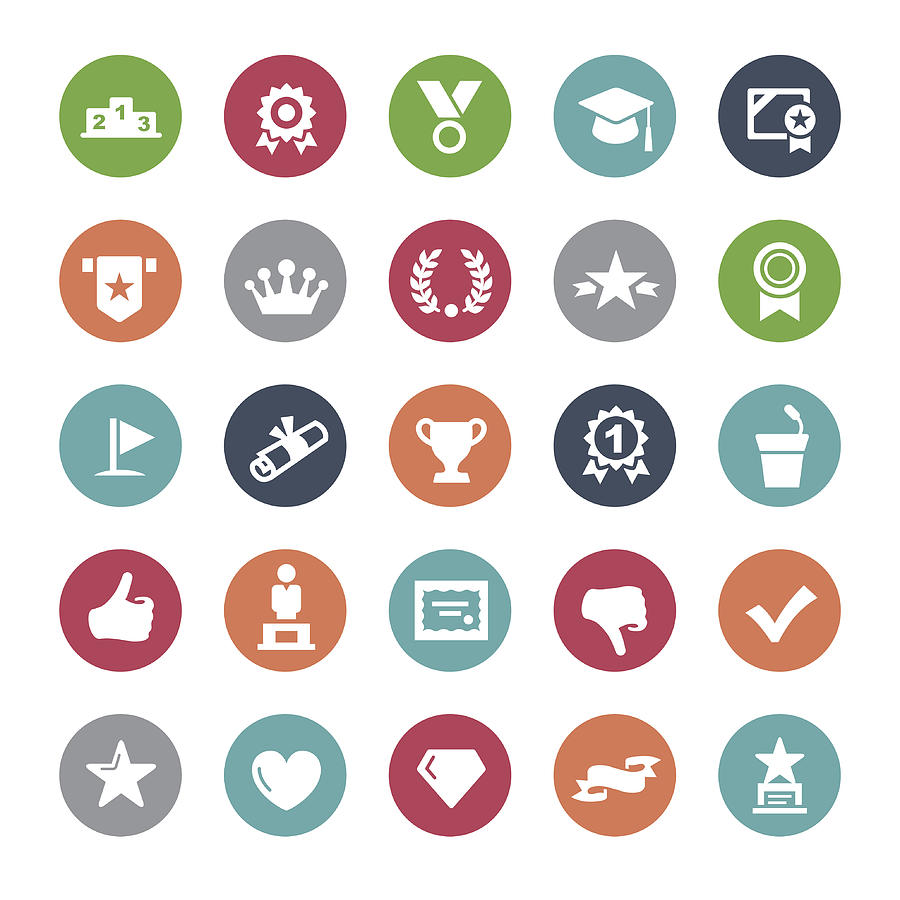 Social Achievement Icons - Bijou Series Drawing by -victor-