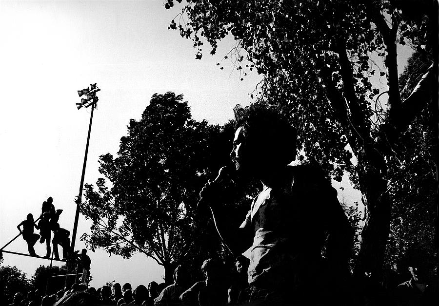 Social activist anarchist millionaire Jerry Rubin 2 Tucson Arizona black and white film noir 1970 Photograph by David Lee Guss