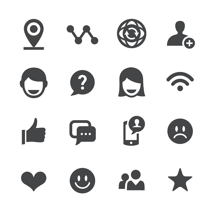 Social Communications Icons - Acme Series Drawing by -victor-