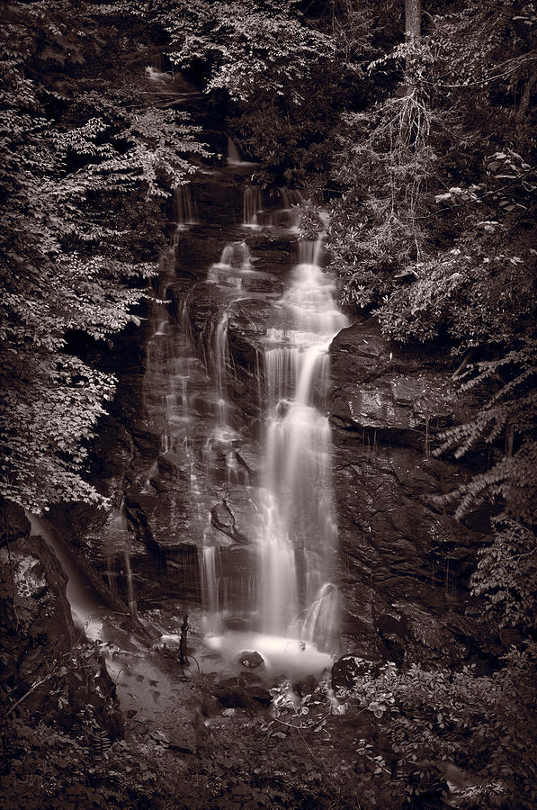 Soco Falls North Carolina B W Photograph by Steve Gadomski