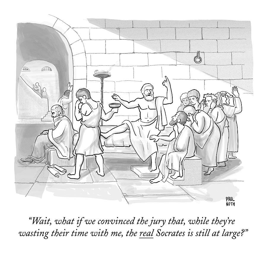 Socrates Drinking Hemlock Drawing by Paul Noth