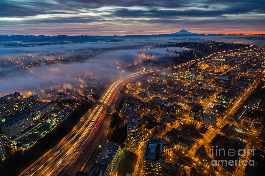 Seattle Photograph - SODO Sunrise Seattle Morning by Mike Reid