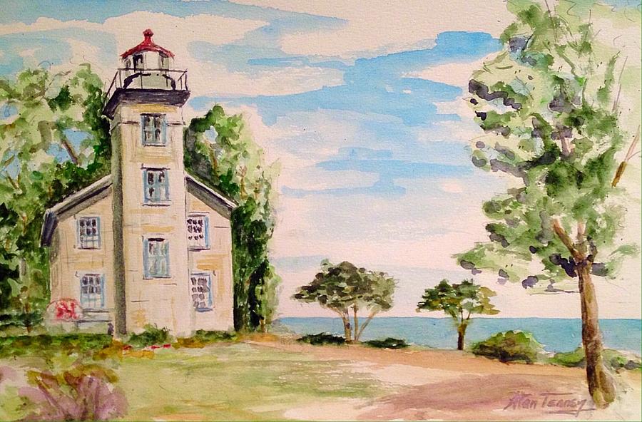 Sodus Point lighthouse  Painting by Stan Tenney