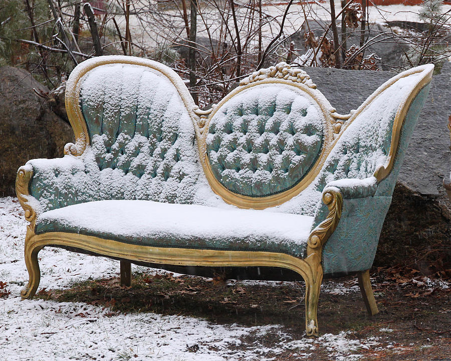 Sofa in the Snow Photograph by Beth Johnston