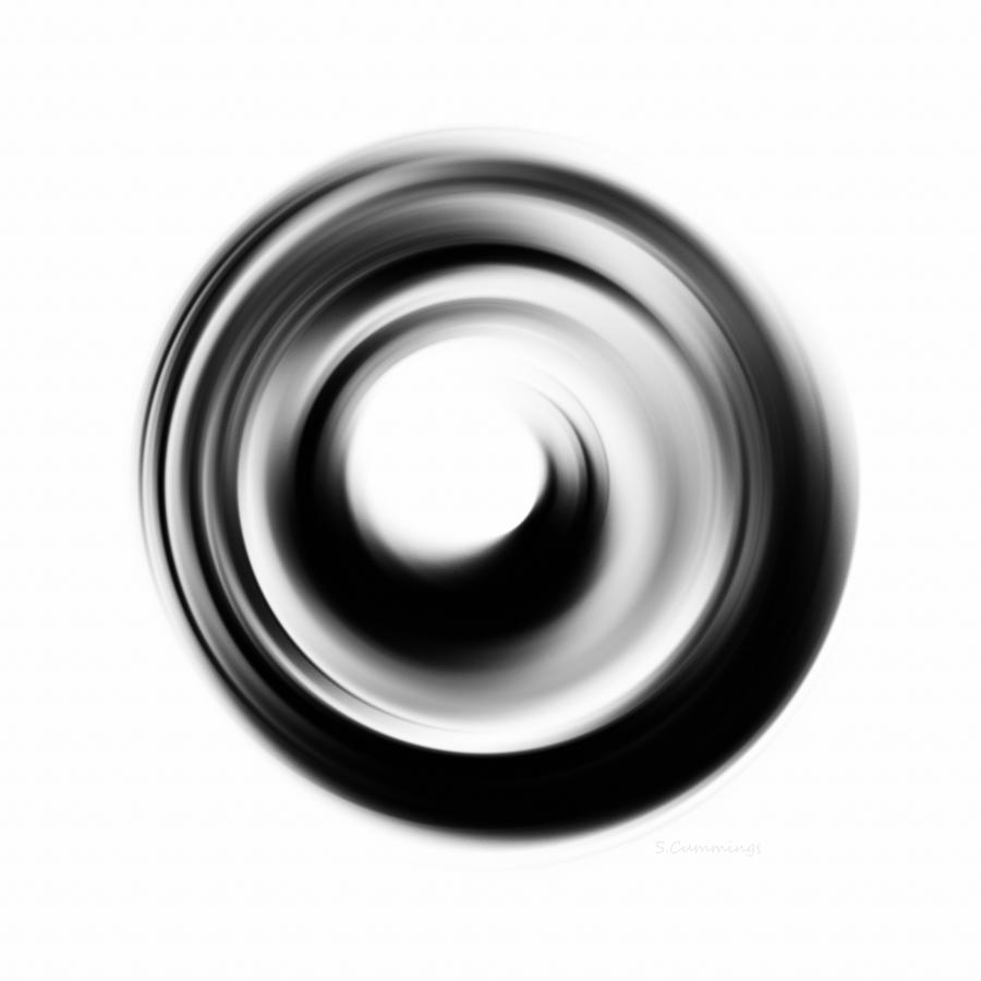 Abstract Painting - Soft Black Enso - Art by Sharon Cummings by Sharon Cummings
