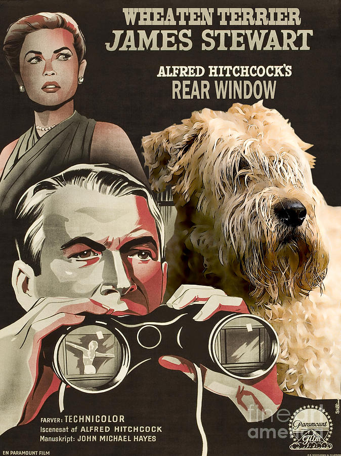 Soft-coated Wheaten Terrier  - Wheaten Terrier Art Canvas Print - Rear Window Movie Poster Painting by Sandra Sij