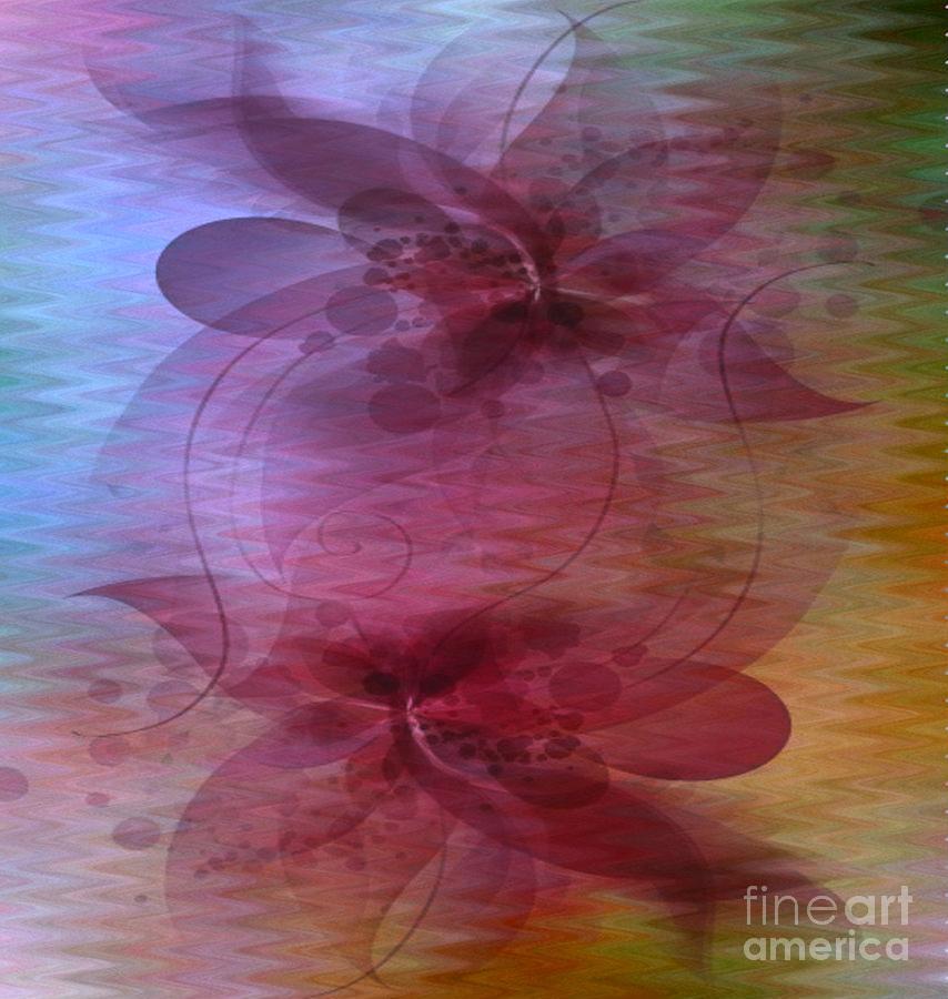 Soft Colored Ripples And Ribbons Abstract Digital Art by Judy Palkimas