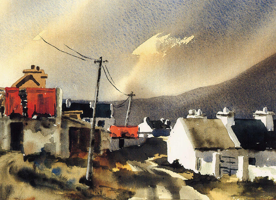 Soft Day in Achill Mayo Painting by Val Byrne