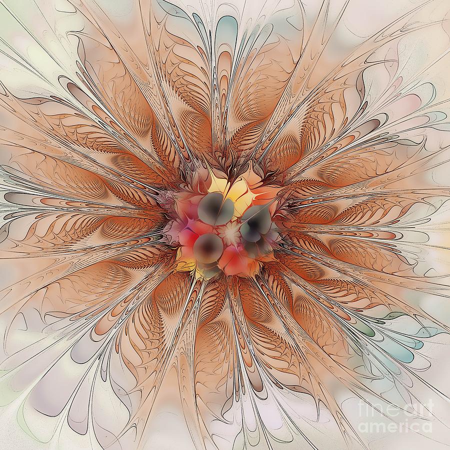 Soft Fractal Flower Digital Art by Klara Acel