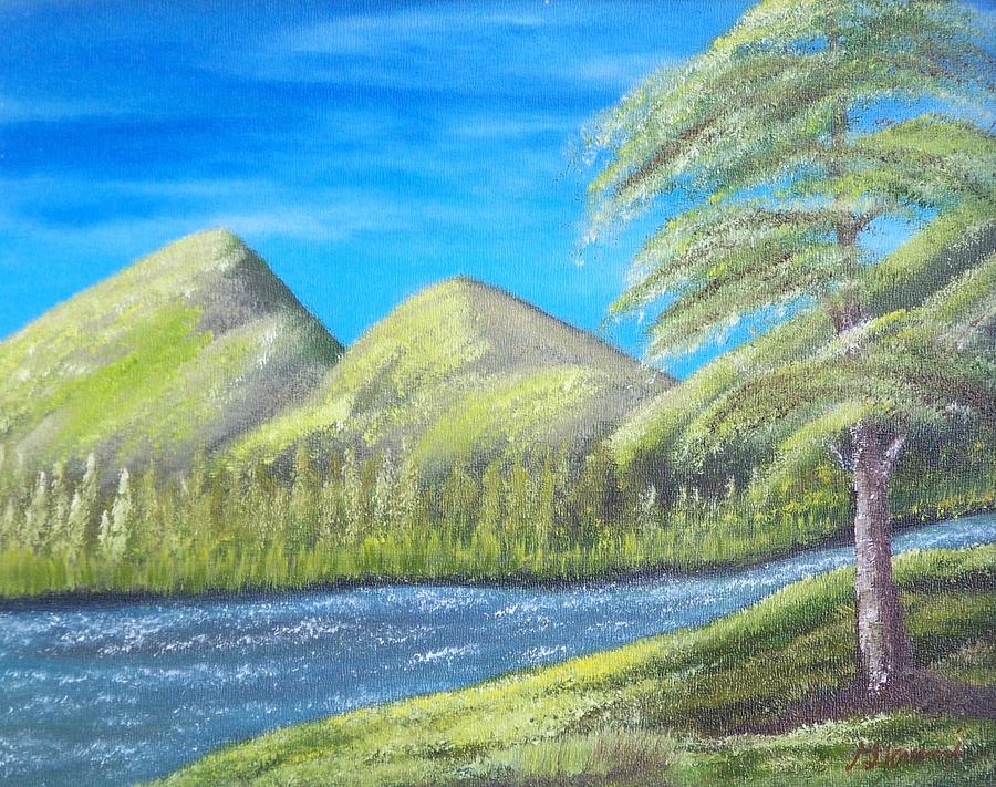 Mountain Painting - Soft Hills by John Minarcik