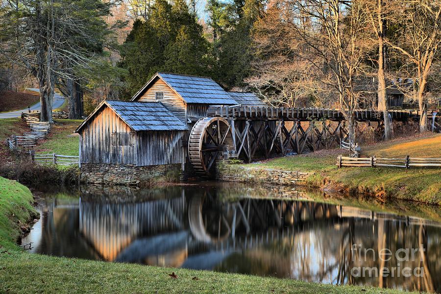 Mabry Mill Photograph - Soft Light At Mabry Grist Mill by Adam Jewell