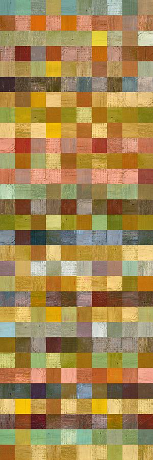 Abstract Painting - Soft Palette Rustic Wood Series Collage ll by Michelle Calkins