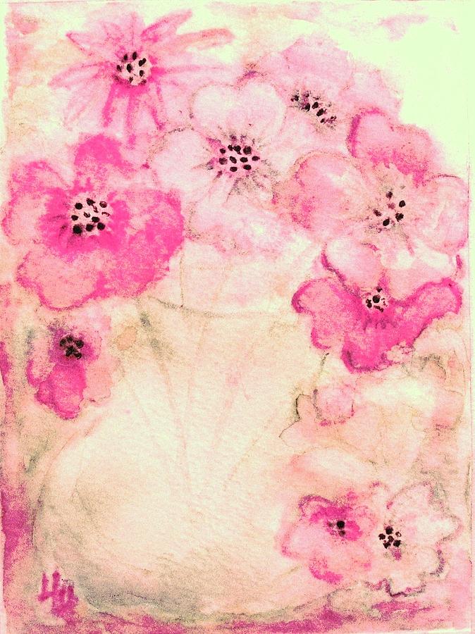 Soft Pink Flowers Painting by Hazel Holland