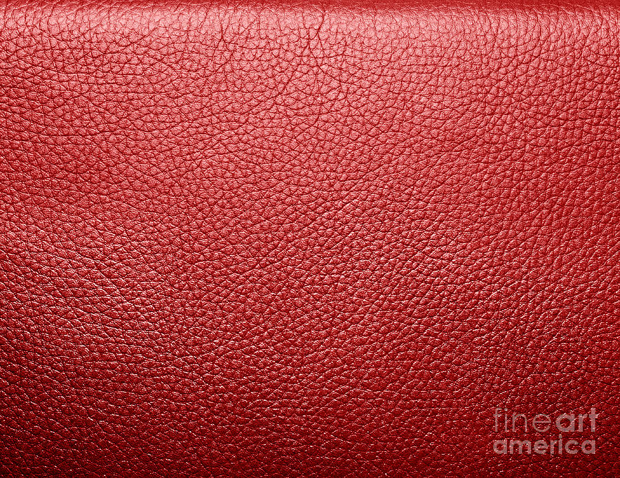 Abstract Photograph - Soft wrinkled red leather by Michal Bednarek