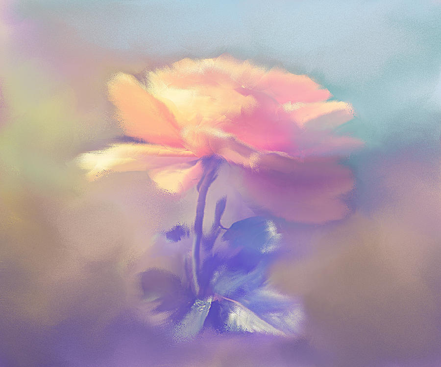 Flower Digital Art - Soft Yellow Rose by Nina Bradica
