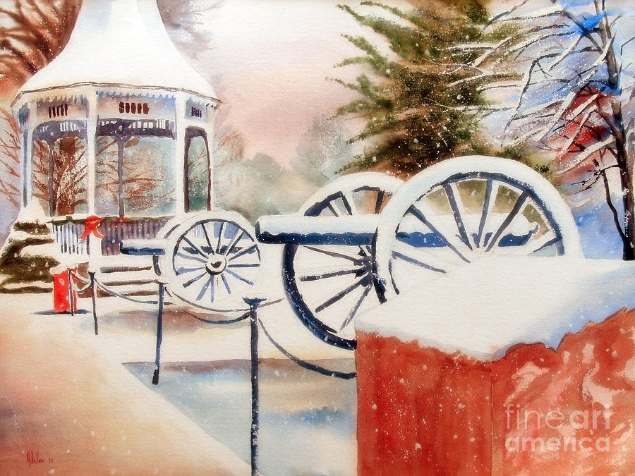Christmas Painting - Softly Christmas Snow by Kip DeVore
