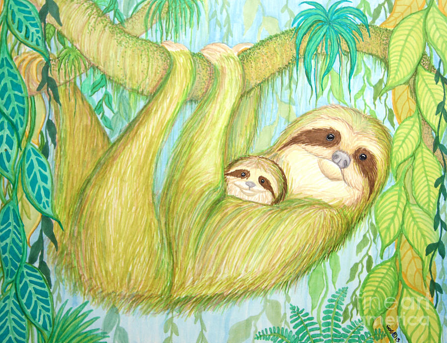 Soggy Mossy Sloth Drawing By Nick Gustafson