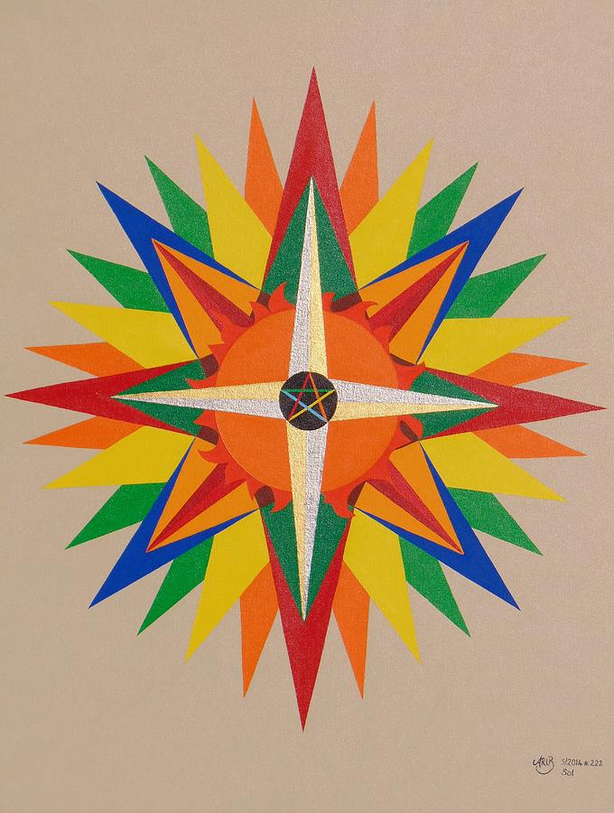 Pentagram Painting - Sol by Adrien Barlow